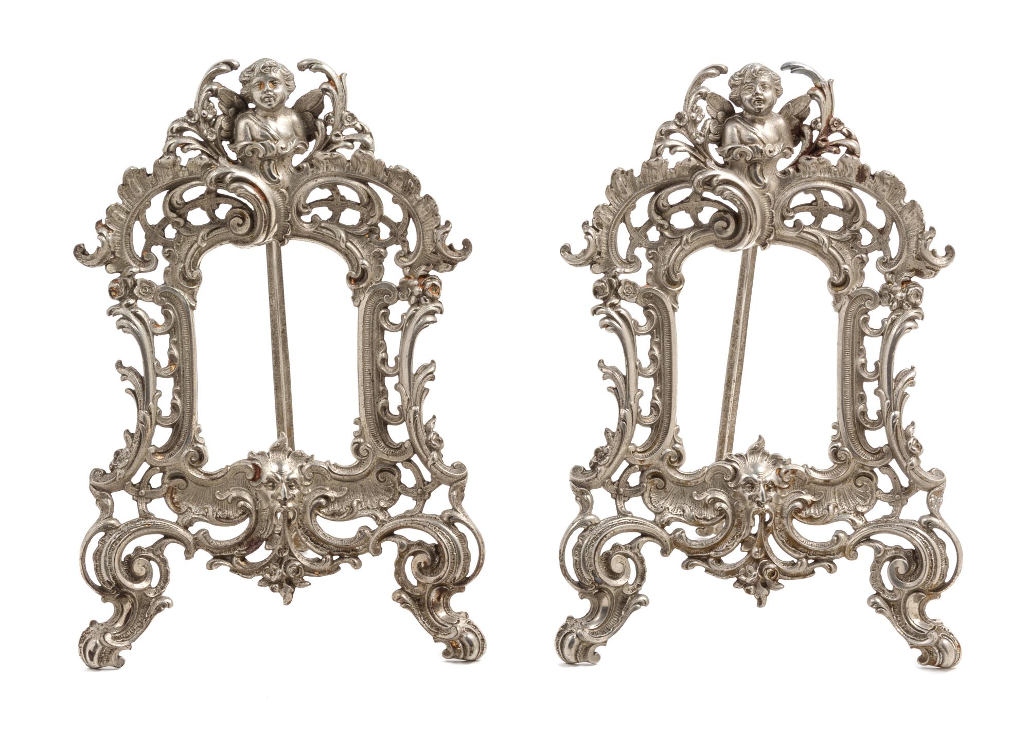 A Pair of French Pewter Frames Height 12 1/2 inches. — LATE 19TH CENTURY