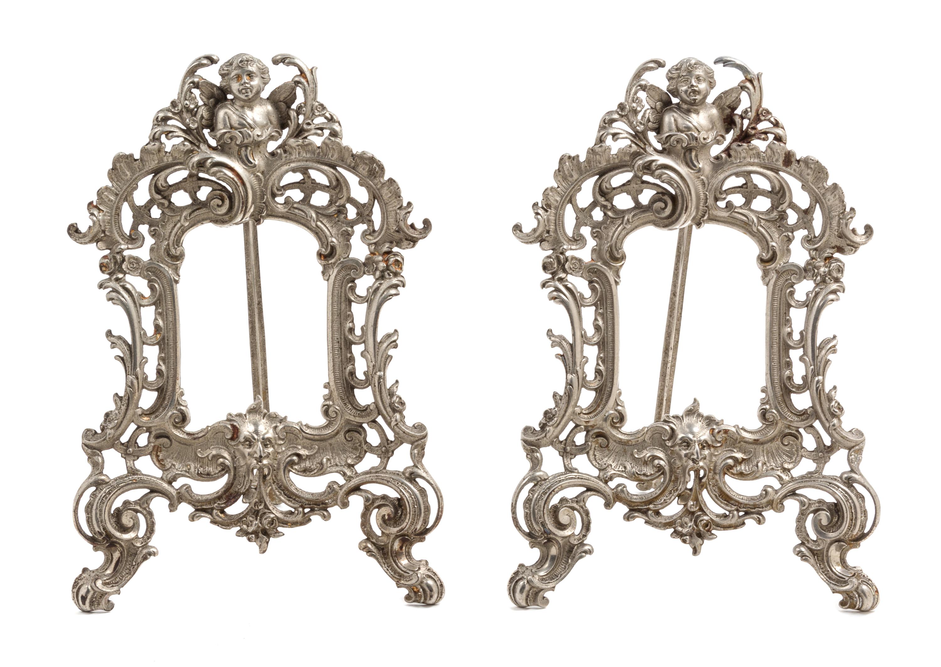 A Pair of French Pewter Frames Height 12 1/2 inches. — LATE 19TH CENTURY