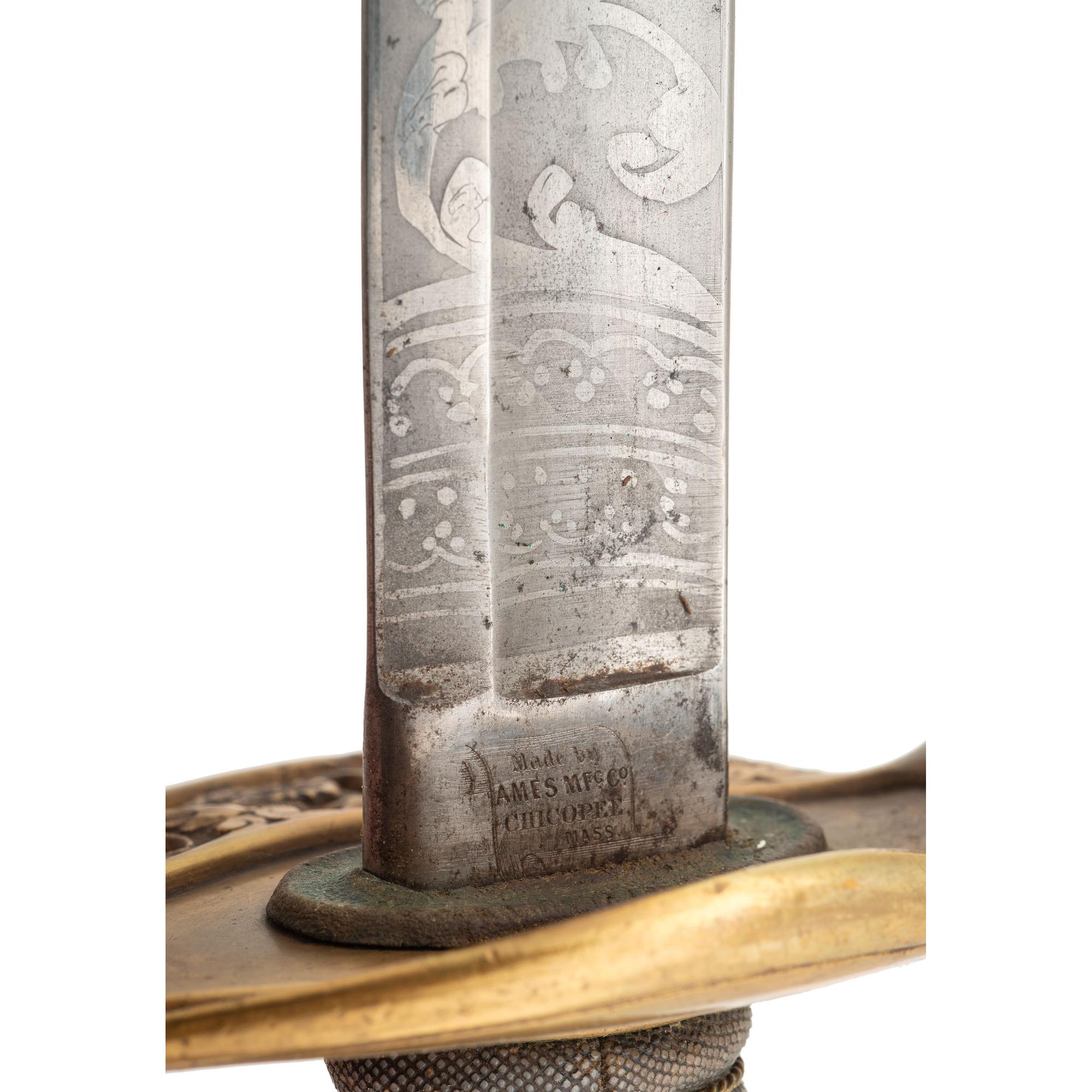 Ames Model 1850 Foot Officers Sword Presented to Capt. David Lamb - 31st New York Volunteers
