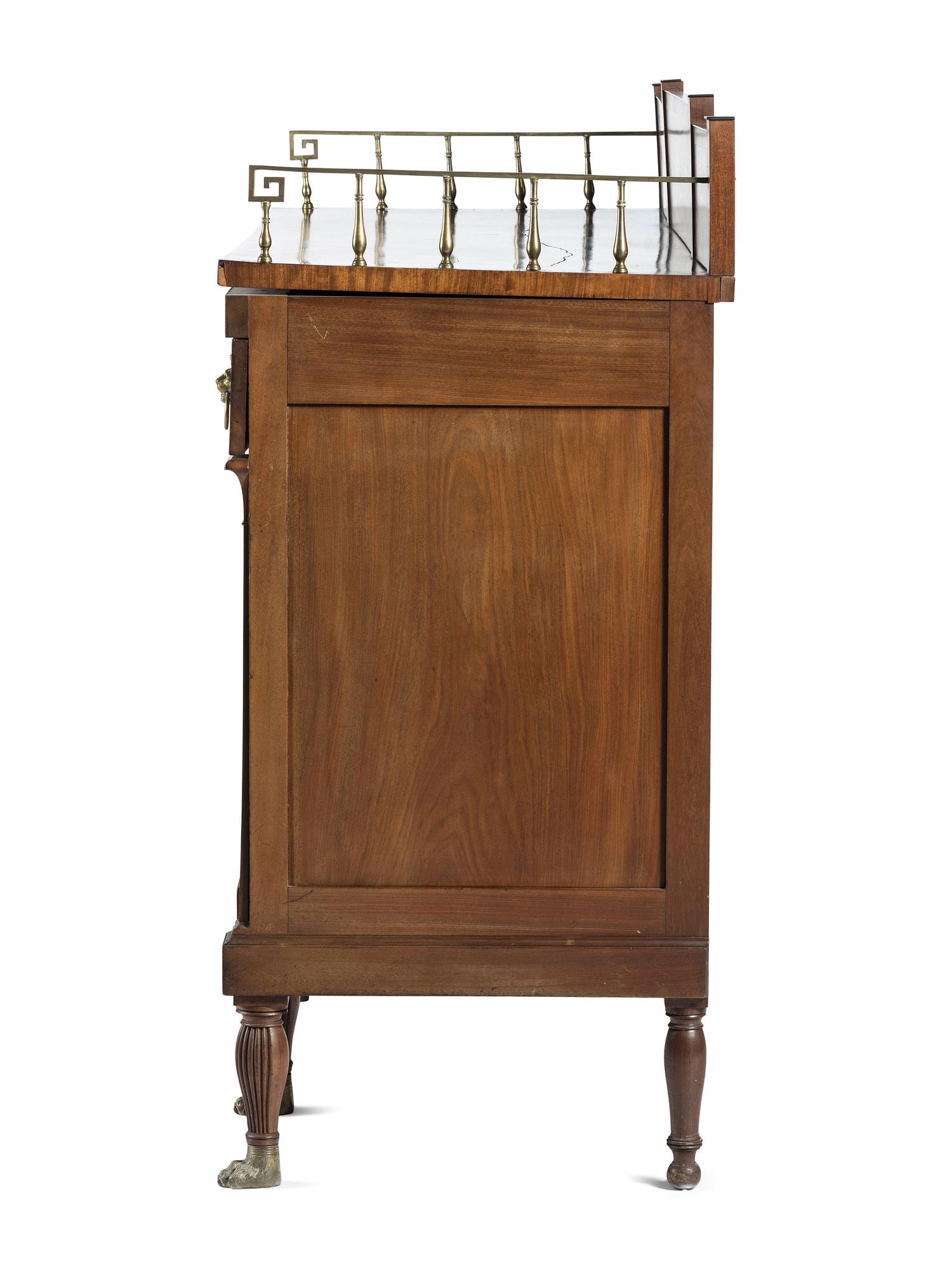 A Classical Brass Mounted and Figured Mahogany Sideboard