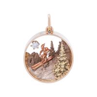 BRYSON, GOLD AND DIAMOND SKIER PENDANT