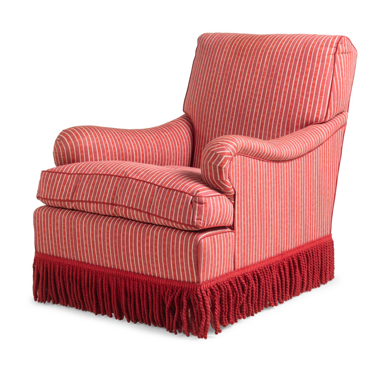 A Bridgewater Style Easy Chair with Buillon Fringe
