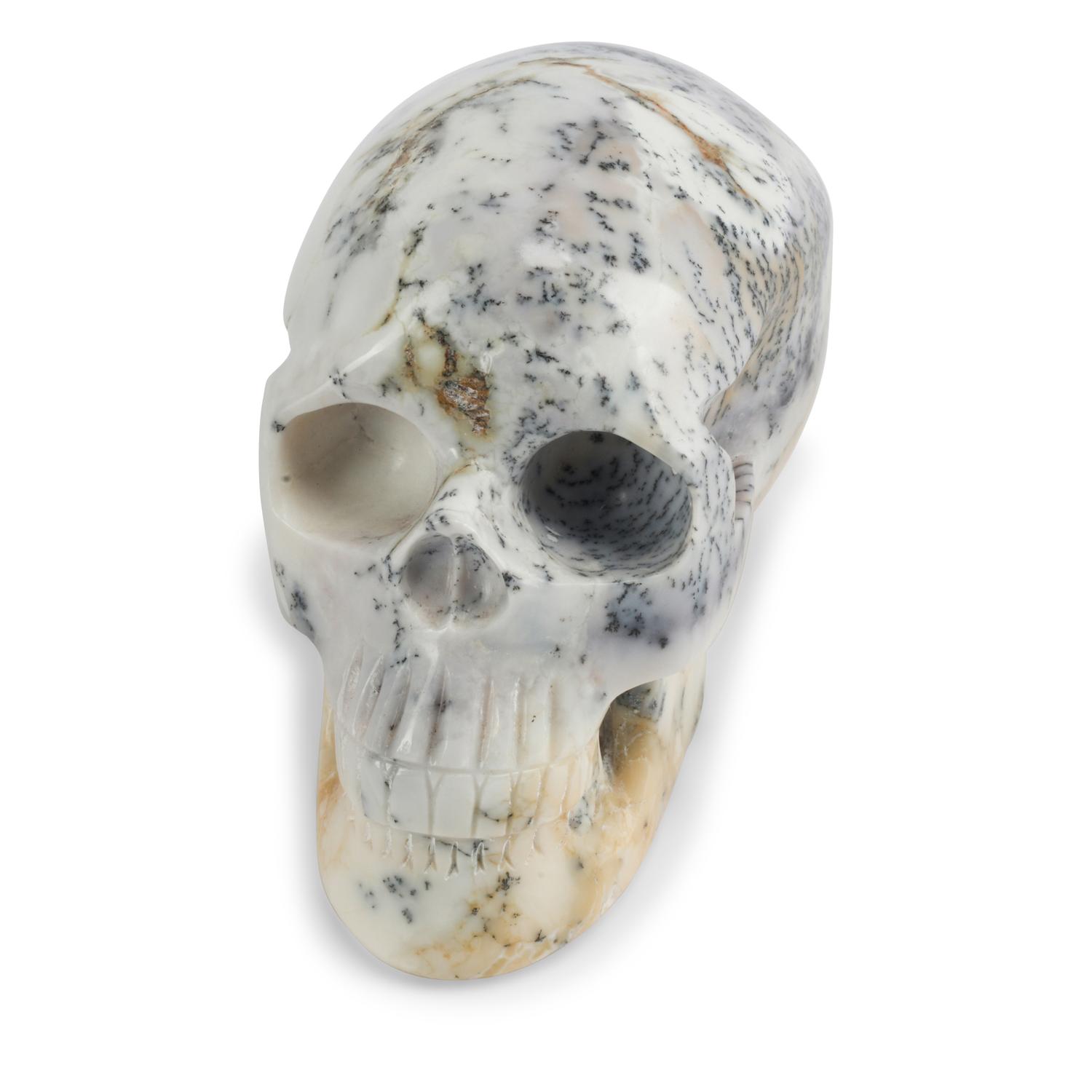 Four Carved Hardstone and Semiprecious Stone Skulls