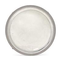 A Late Classical Sterling Silver Footed Round Tray