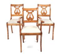 A Set of Four American Empire Style Dining Chairs Height 33 1/2 inches. — 20TH CENTURY