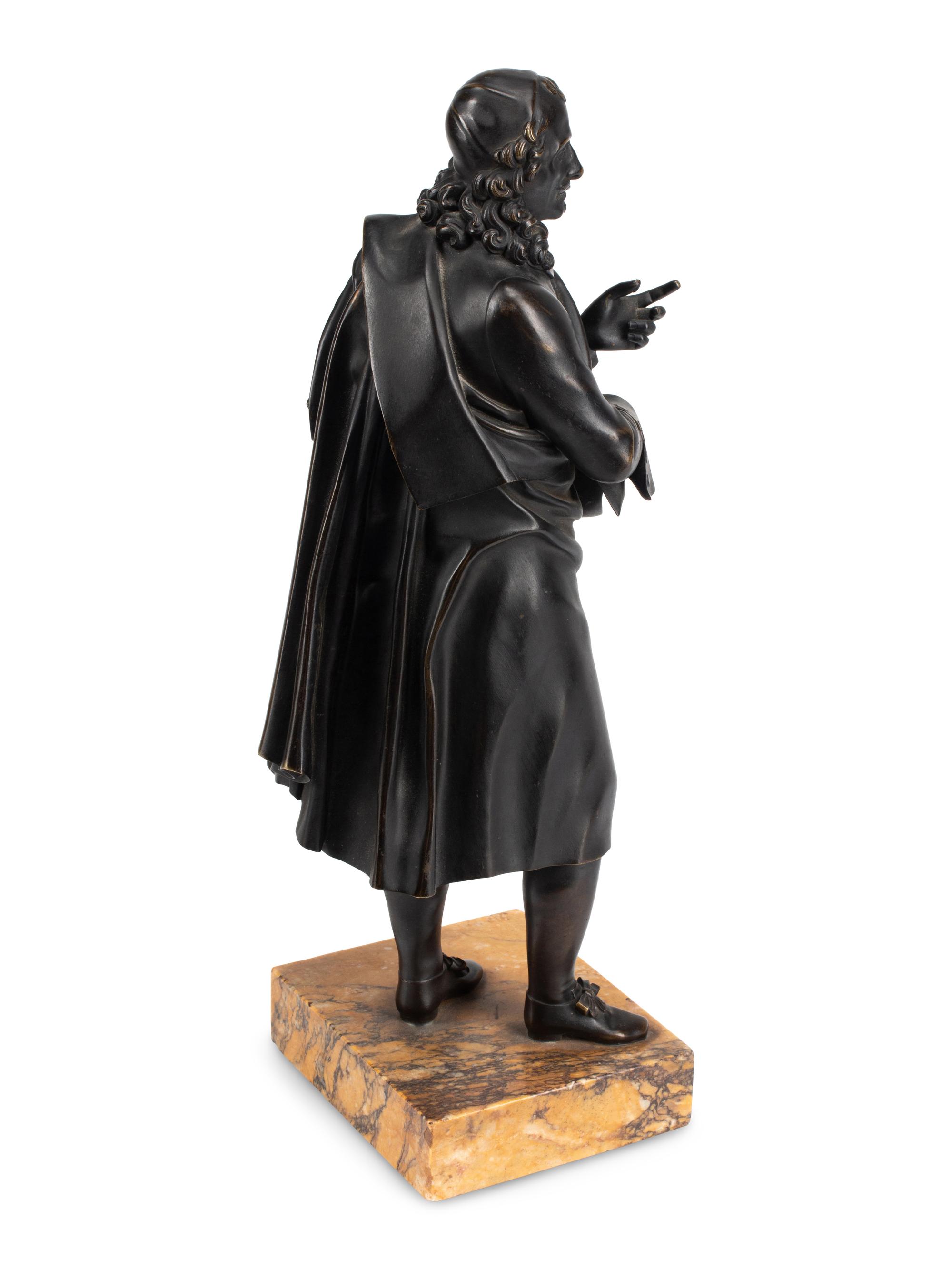 A Pair of French Patinated Bronze Figures of Gentlemen