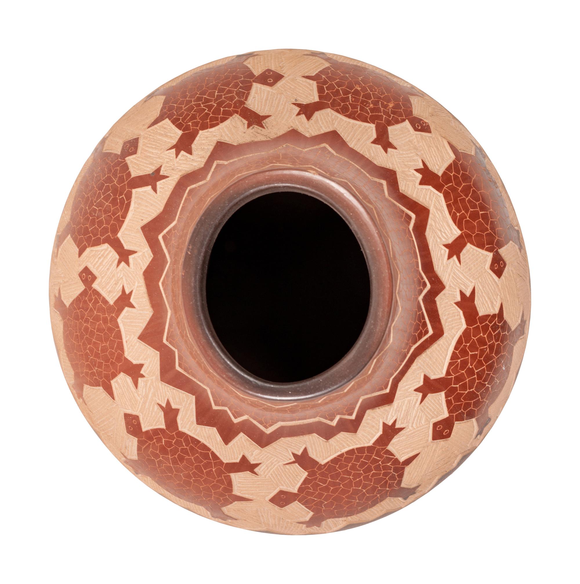 Sgraffito Pottery Jar, PLUS