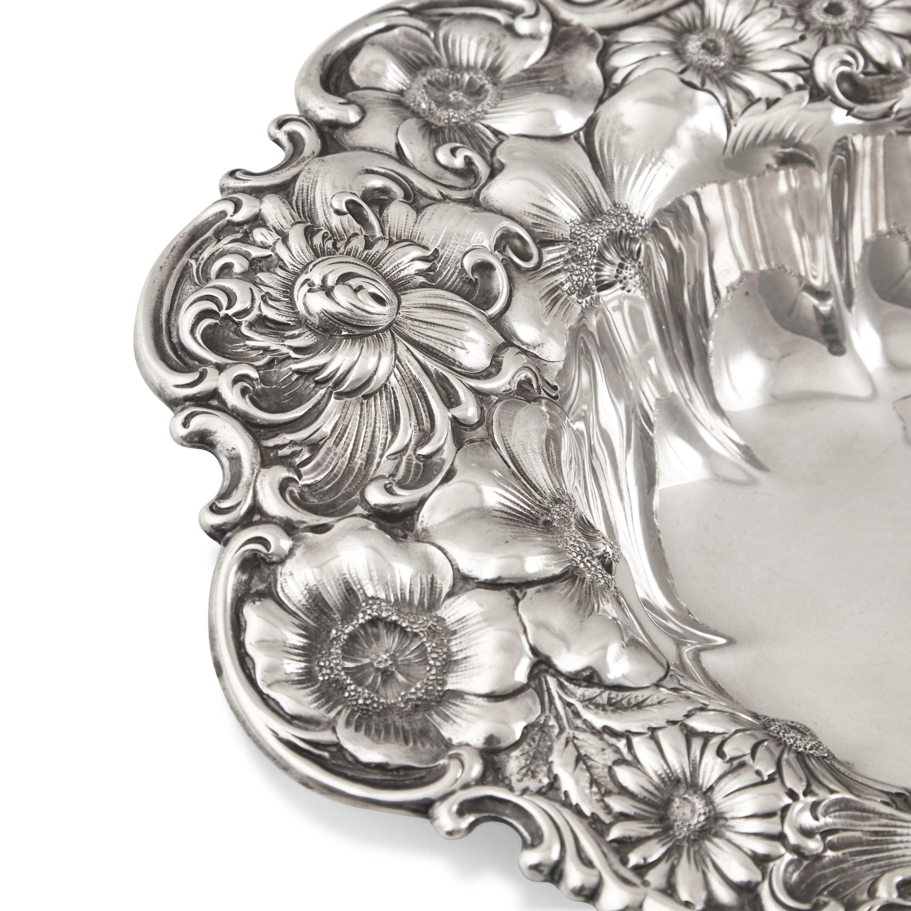 An American Silver Floral Repousse Bowl