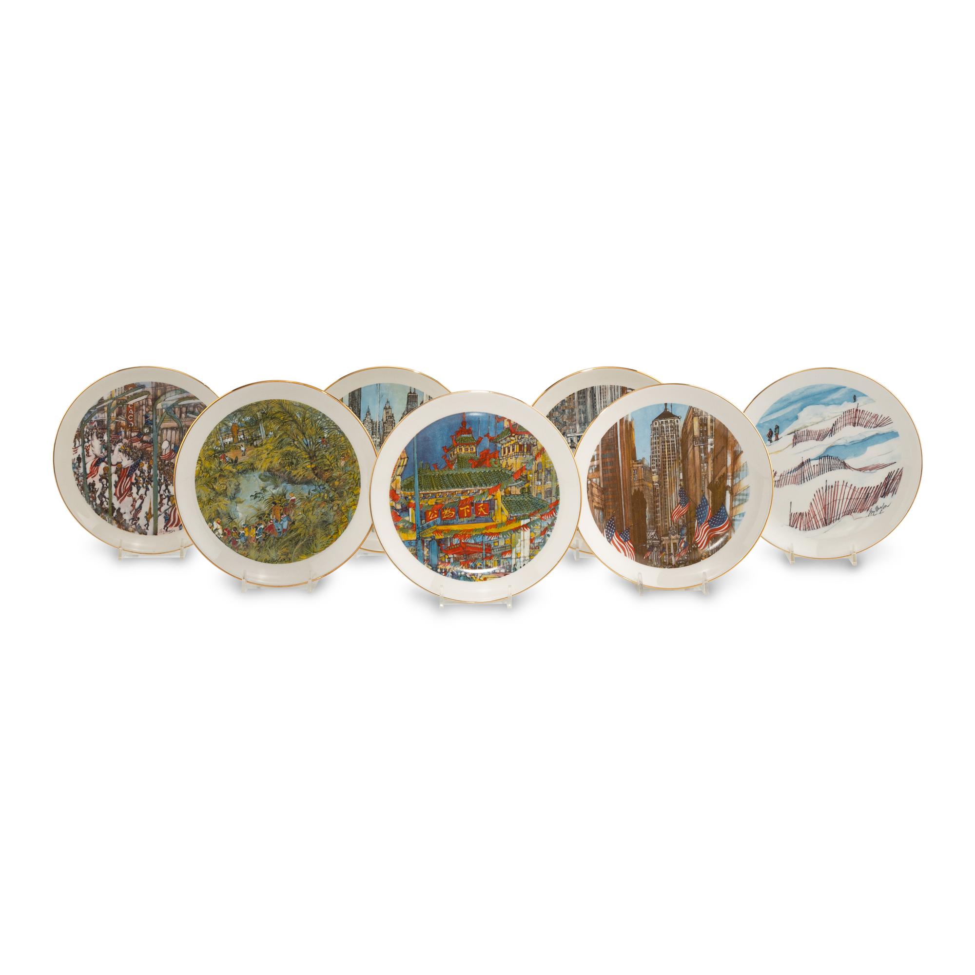 A Set of Chicago Collector Plates by Franklin McMahon