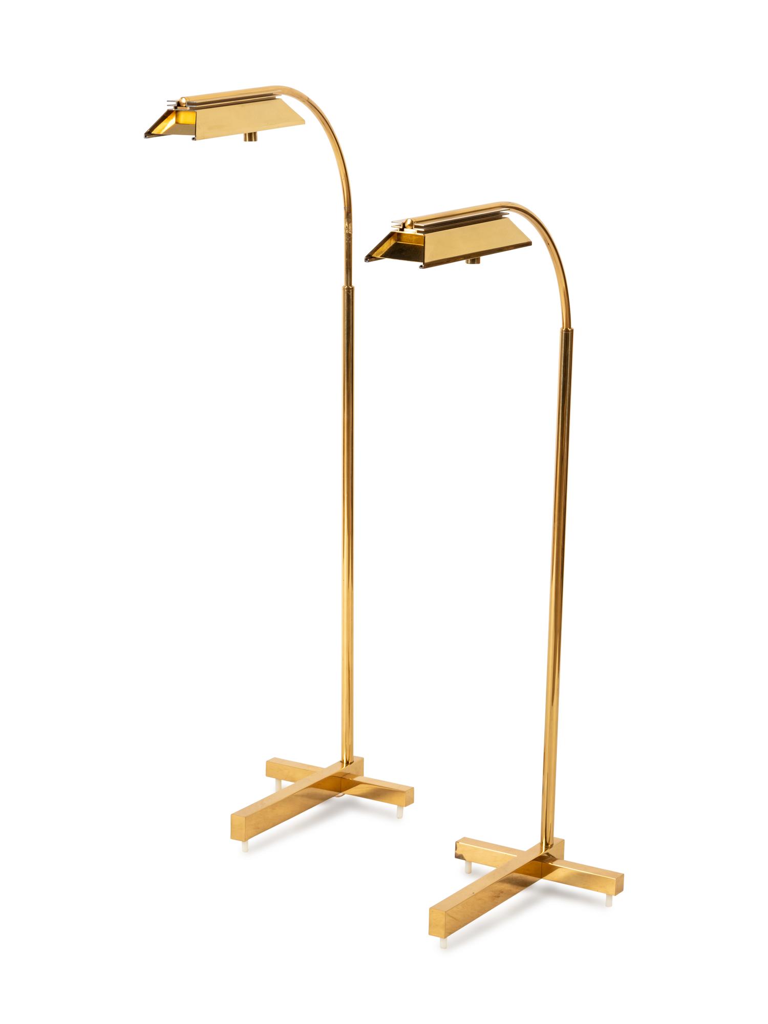 A Pair of Brass Floor Lamps