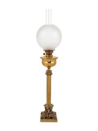 A Neoclassical Brass Oil Lamp