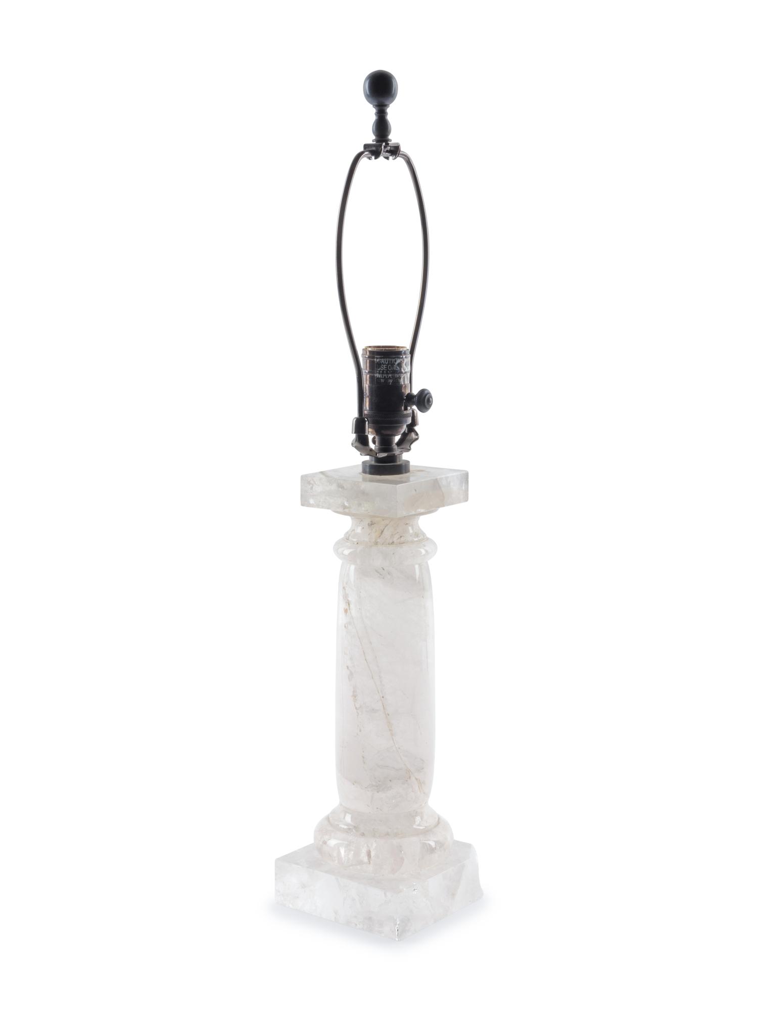 A Rock Crystal Columnar Table Lamp