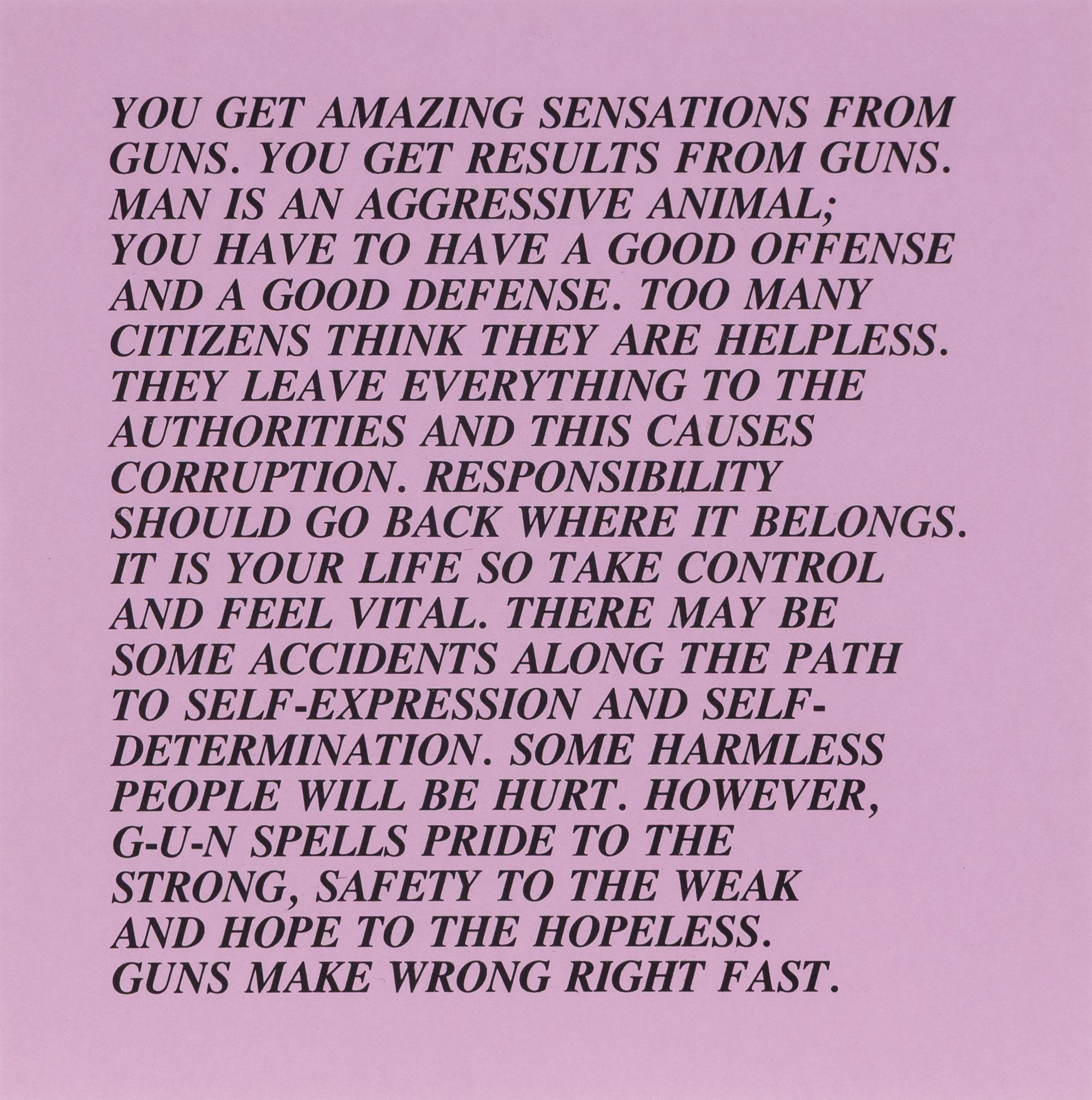 Jenny Holzer (American, b. 1950) — Inflammatory Essays (set of twelve), 1979-82