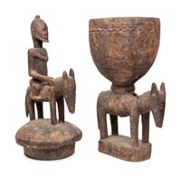 A Dogon Carved Figural Offering Bowl