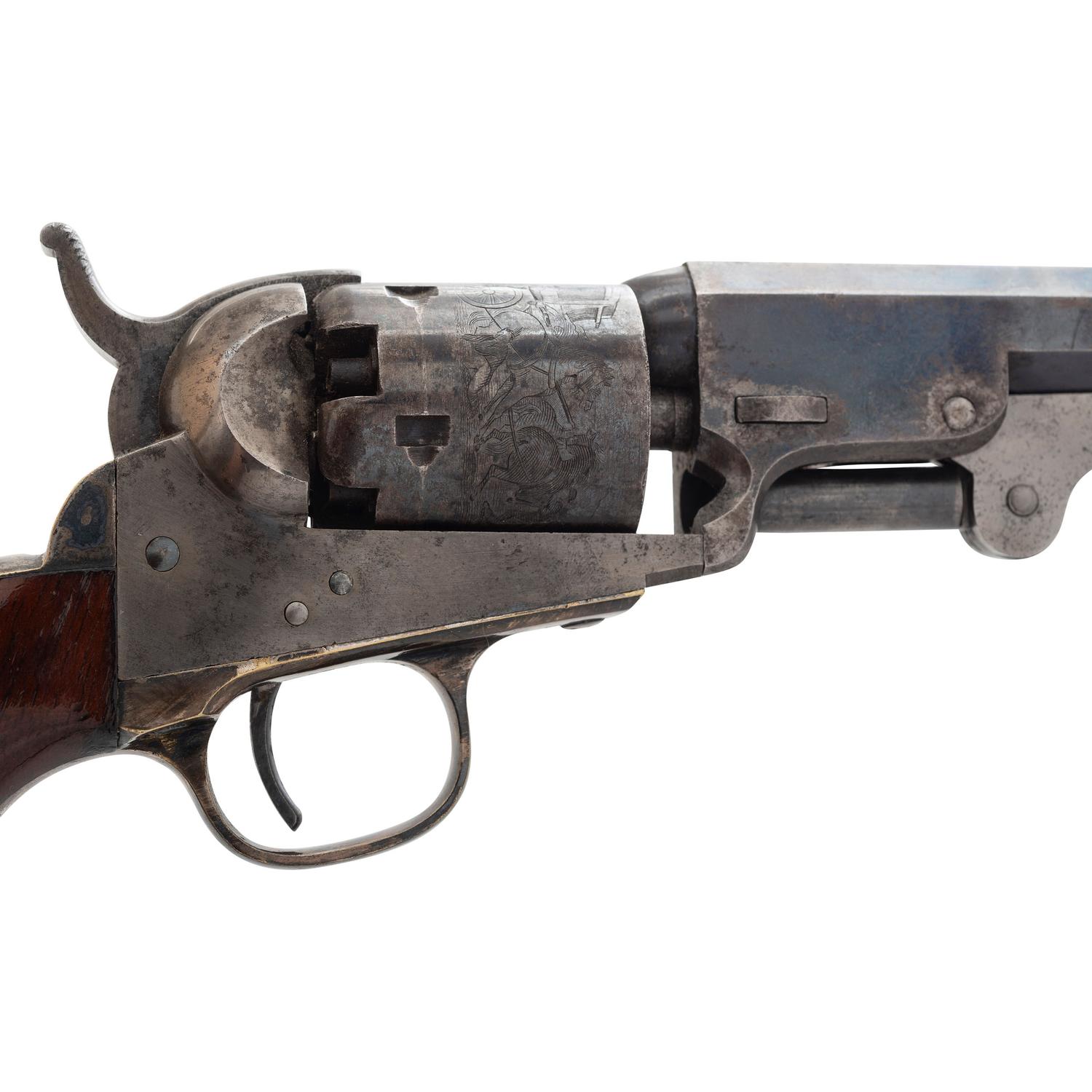 Inscribed Colt Model 1849 Pocket Revolver of Lt. Sprague S. Hill - 57th PA Infantry - Wounded at Gettysburg