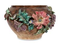 A French Barbotine Majolica Vase