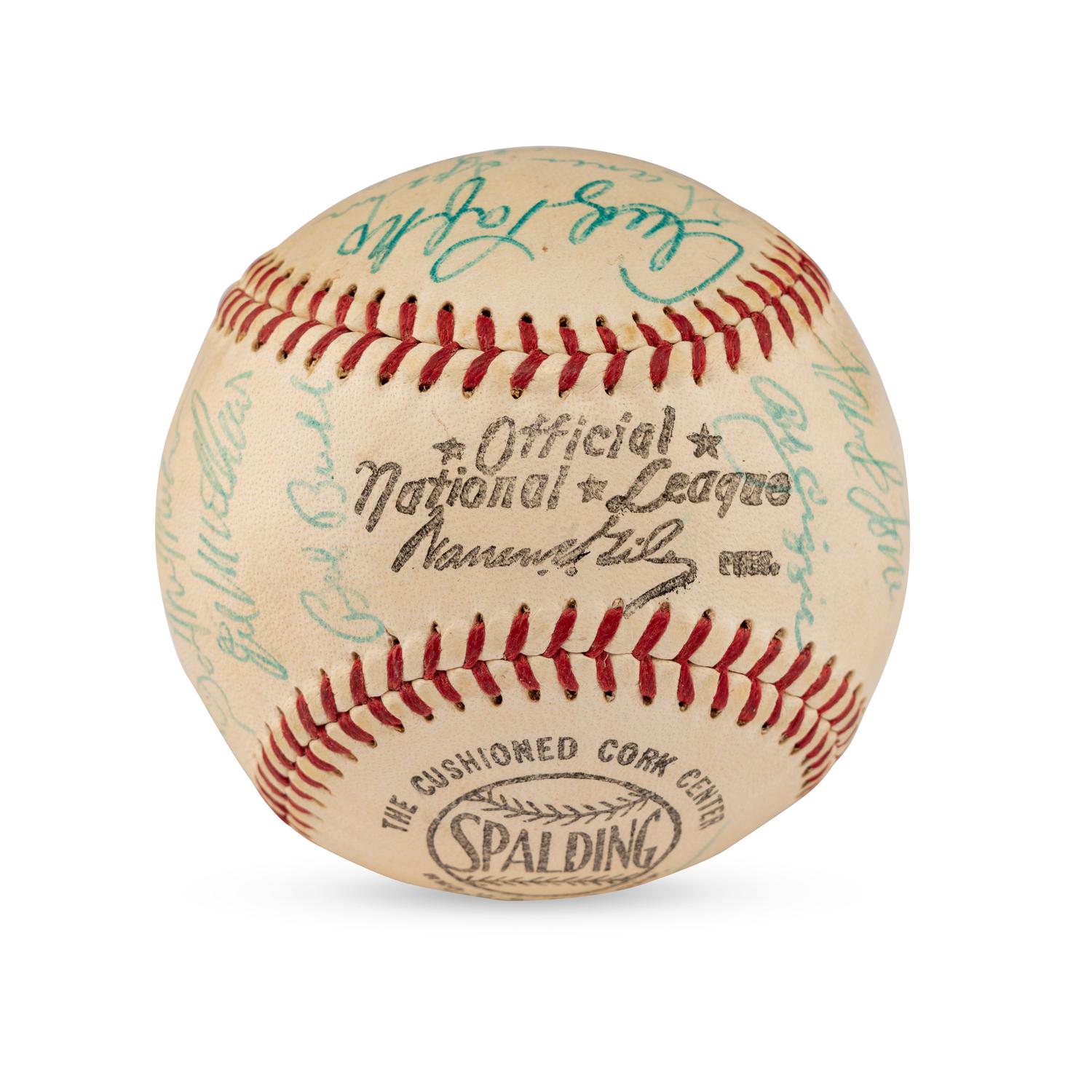 A 1959 Milwaukee Braves Team Signed Autograph Baseball Featuring Hank Aaron (Beckett Authentication Services)