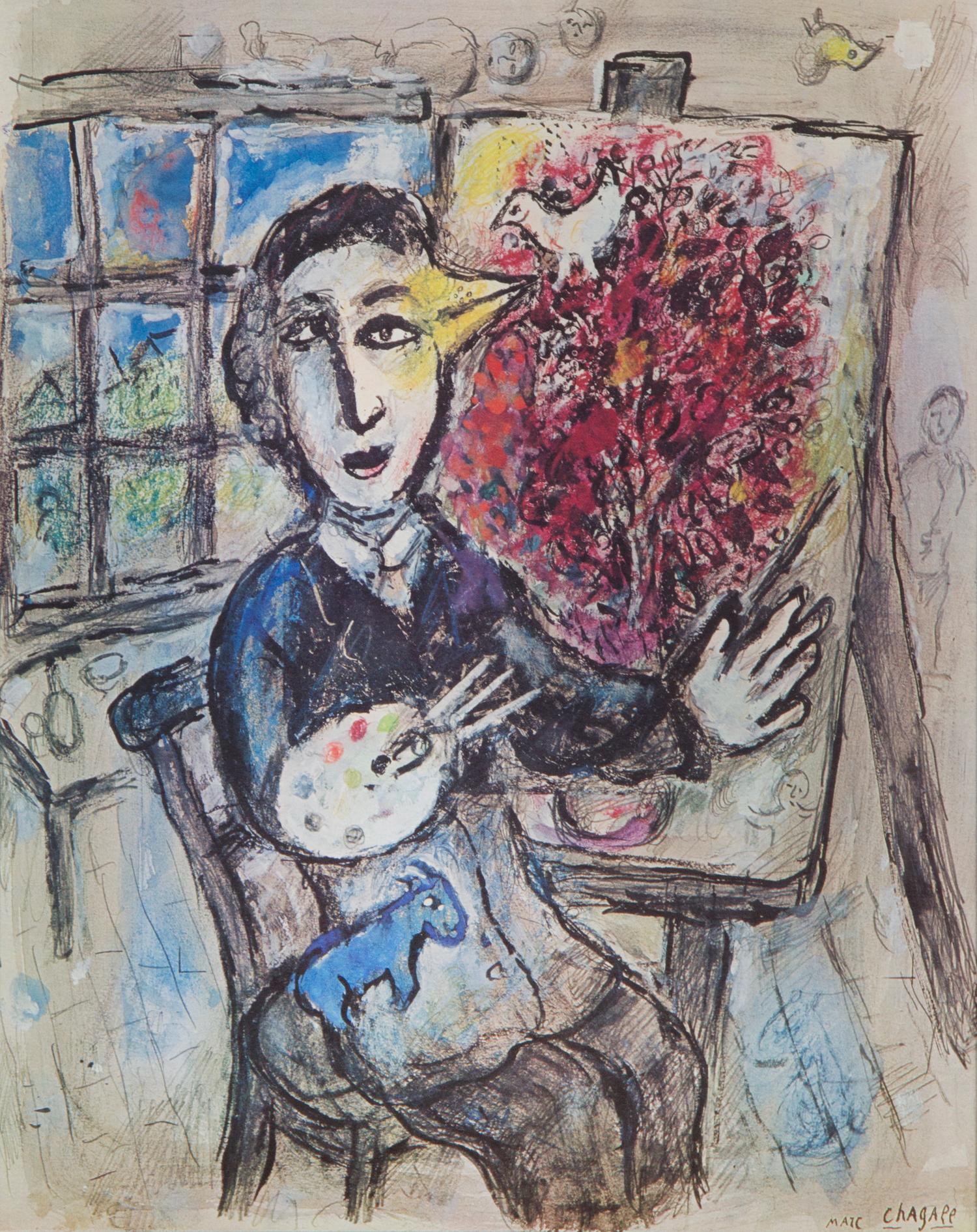 After Marc Chagall (French/Russian, 1887-1985) Framed 24 x 20 inches.