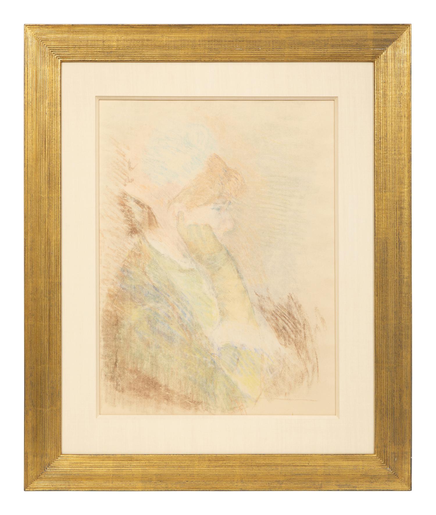 Woman Gazing to Left, Resting Her Head on Her Gloved Hand , c. 1879