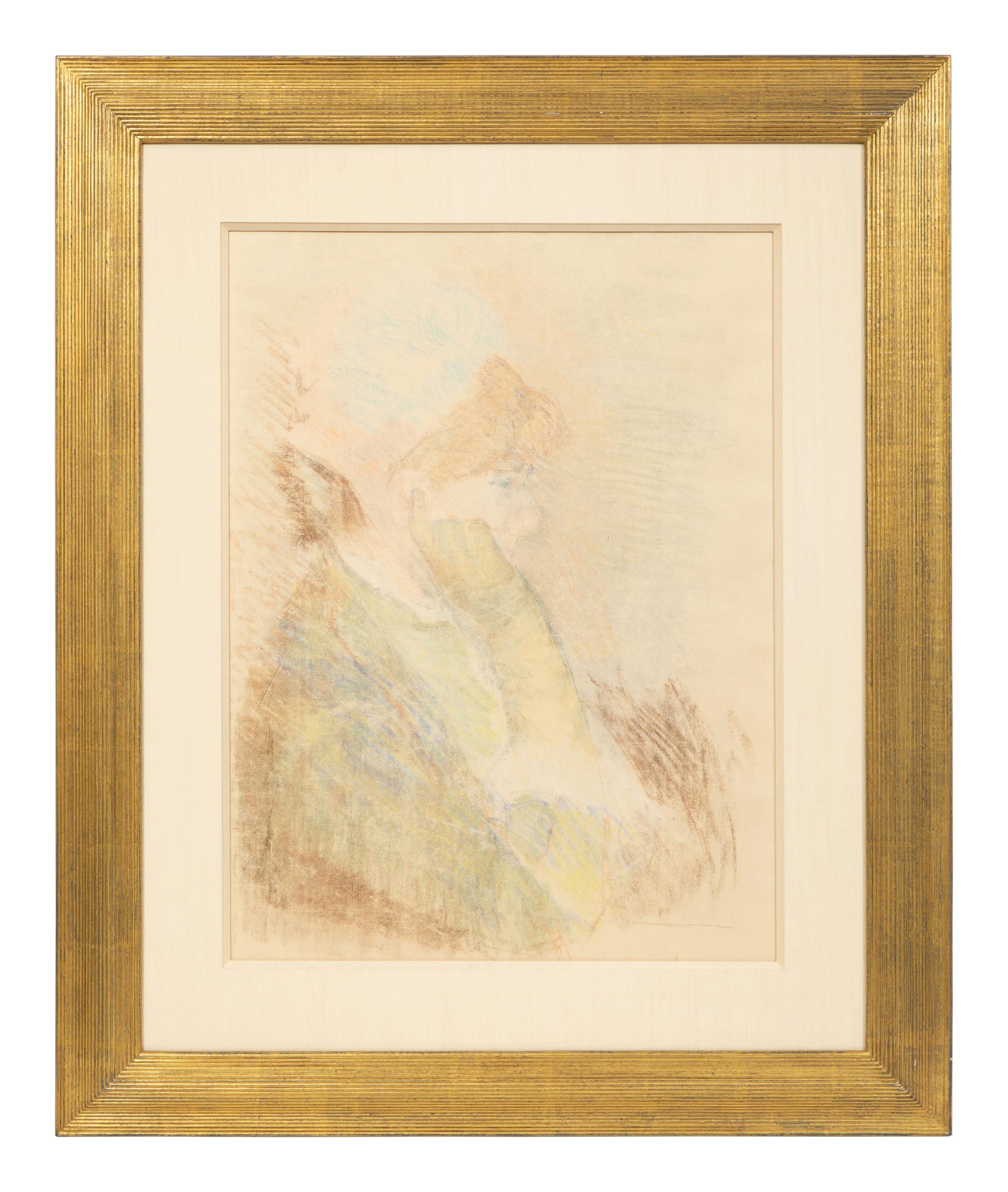 Woman Gazing to Left, Resting Her Head on Her Gloved Hand , c. 1879