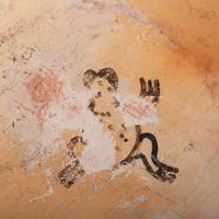 Polychrome Pottery Bowl, with Hopi Villages Sticker