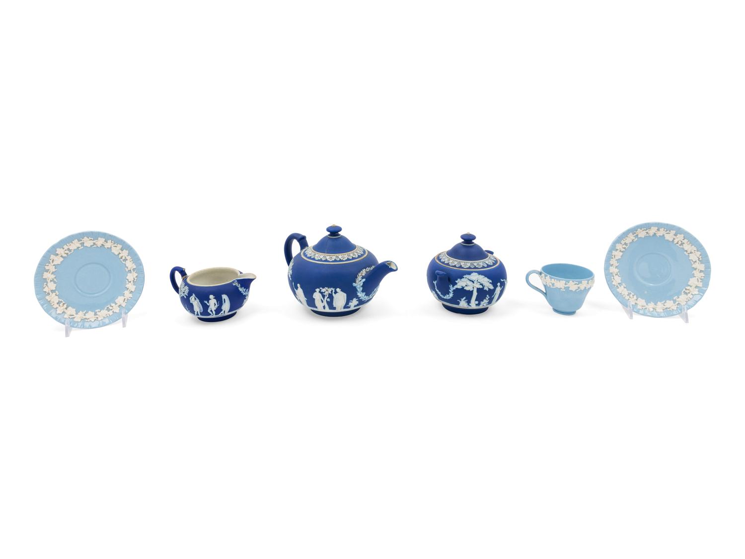 An Assembled Wedgwood Jasperware Tea Service