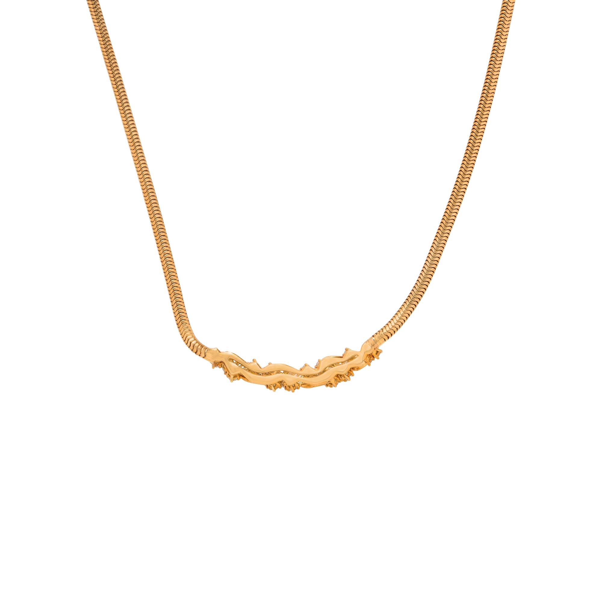 Yellow Gold and Diamond Necklace and Bracelet
