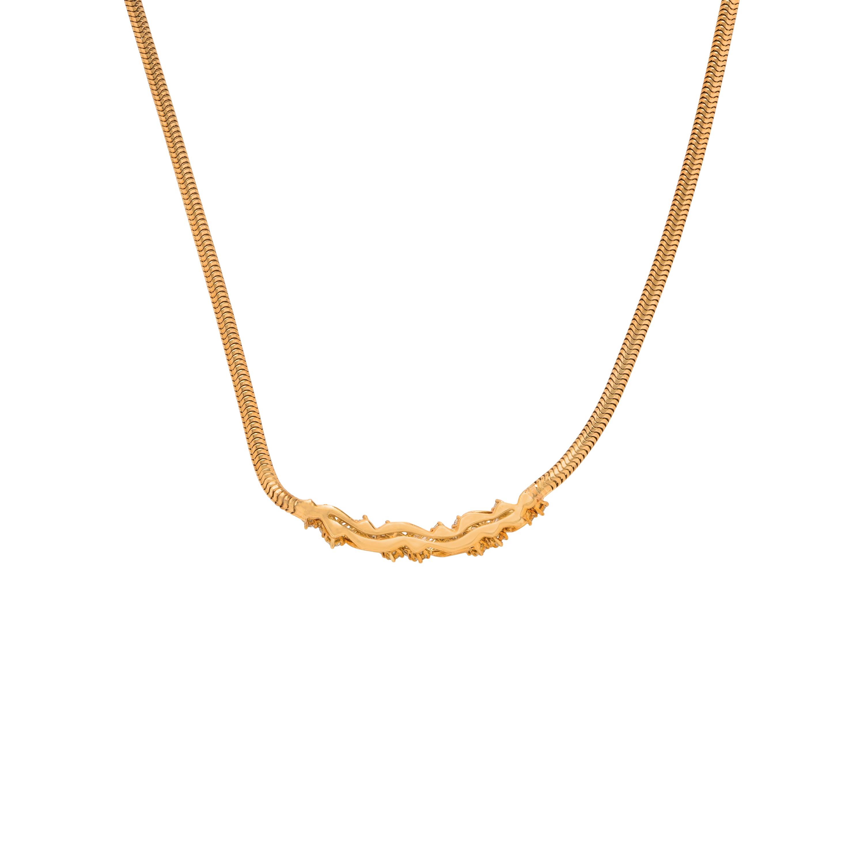 Yellow Gold and Diamond Necklace and Bracelet