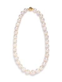 A 14 Karat Yellow Gold and Cultured South Sea Pearl Necklace,