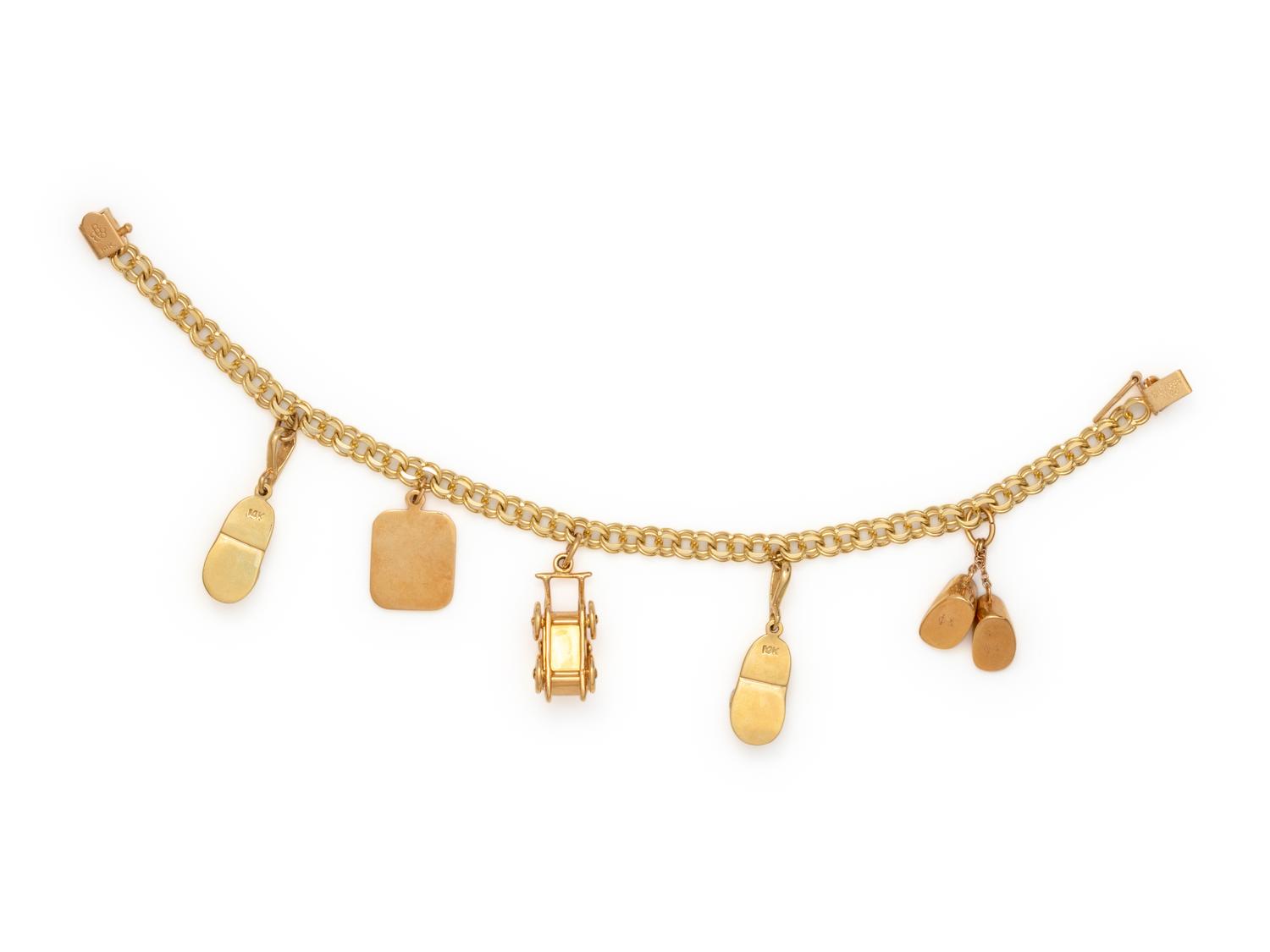 YELLOW GOLD CHARM BRACELET