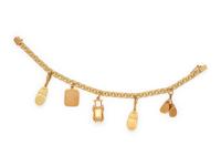 YELLOW GOLD CHARM BRACELET