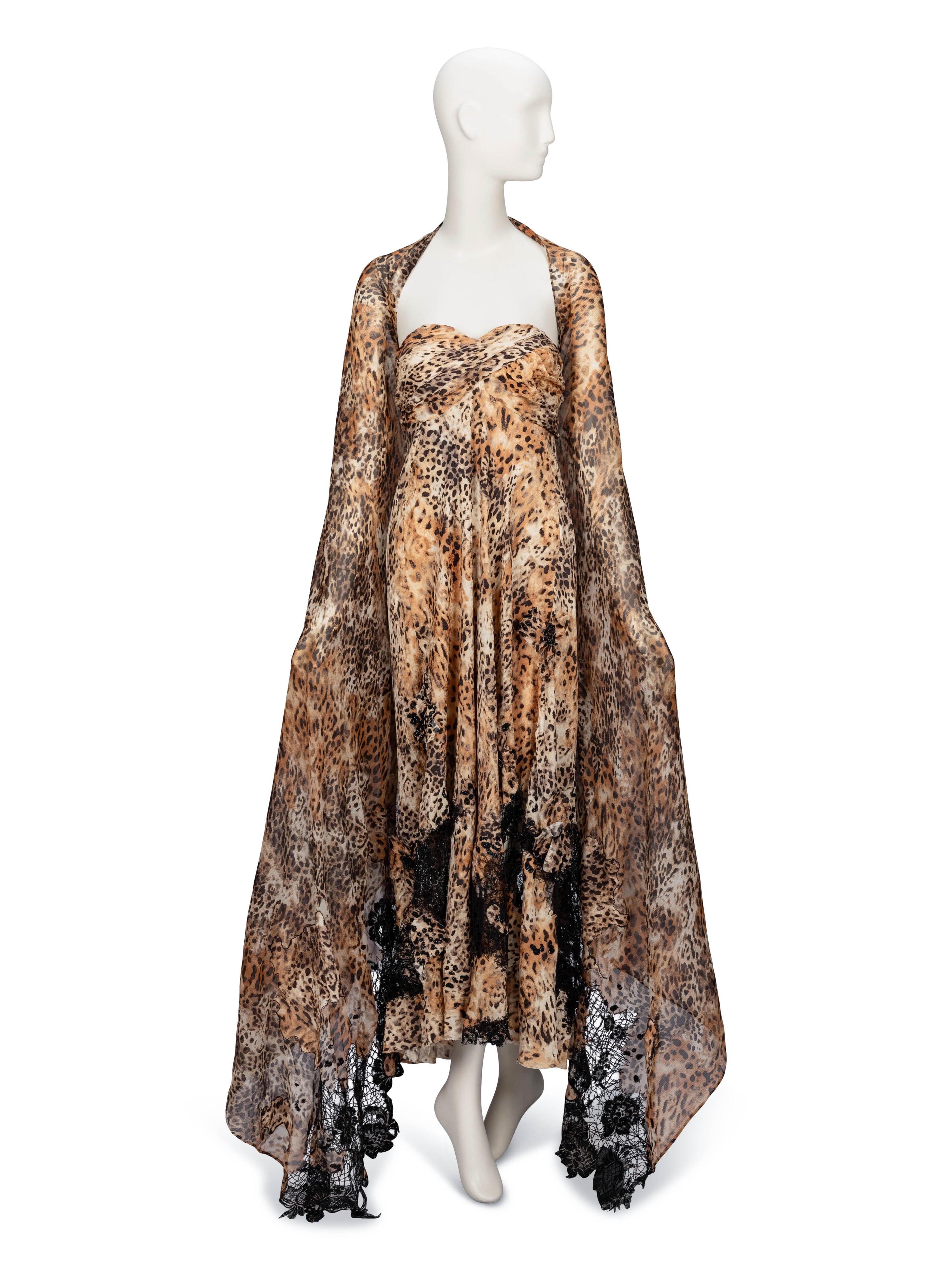 Carven Haute Couture, Cheetah Print Evening Gown & Wrap