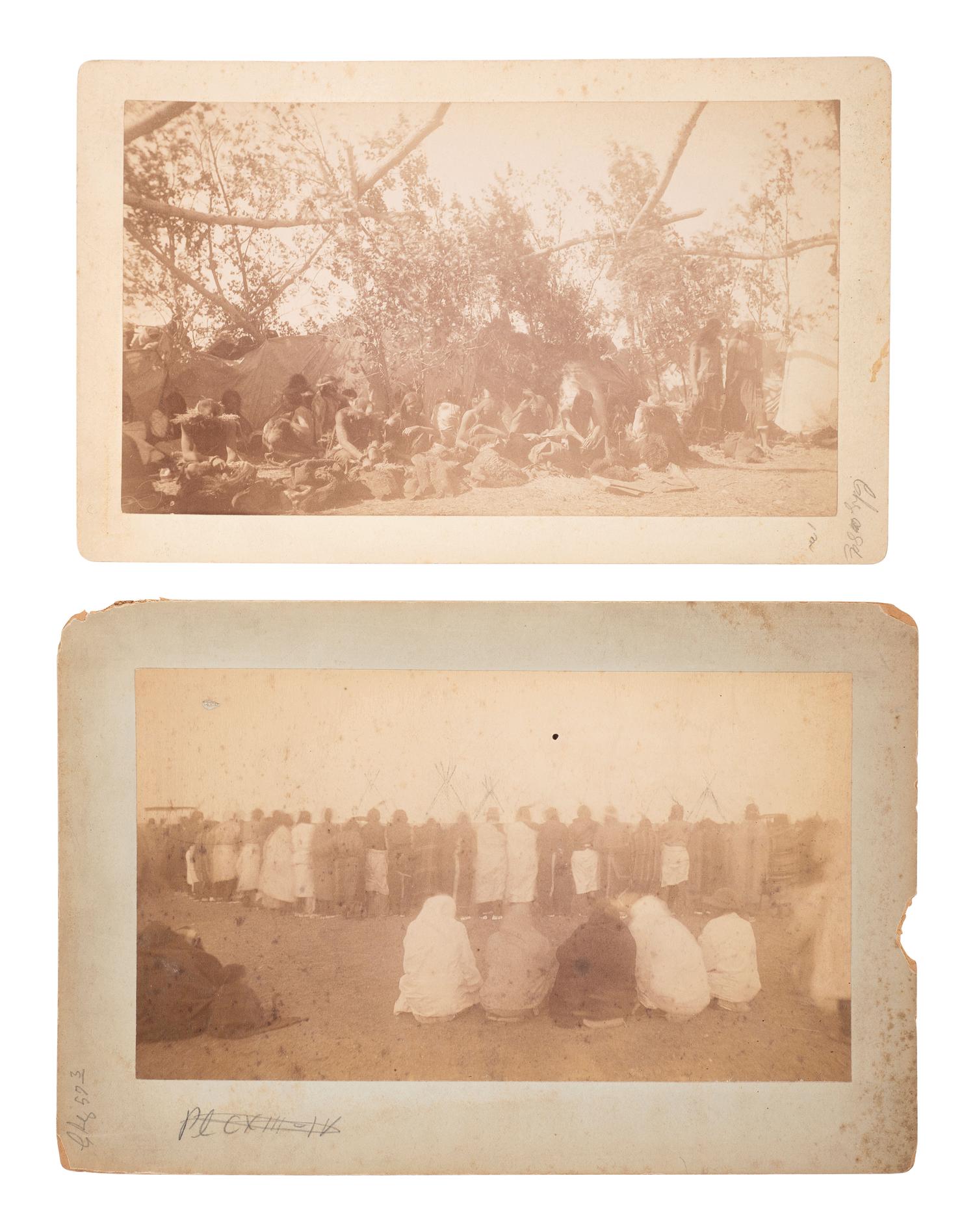 [NATIVE AMERICANS]. MOONEY, James (1861-1921), photographer. A collection of 10 photographs from Mooney’s pioneering investigations of the Ghost Dance and other Native American Circle Dances. Ca 1892-1893.
