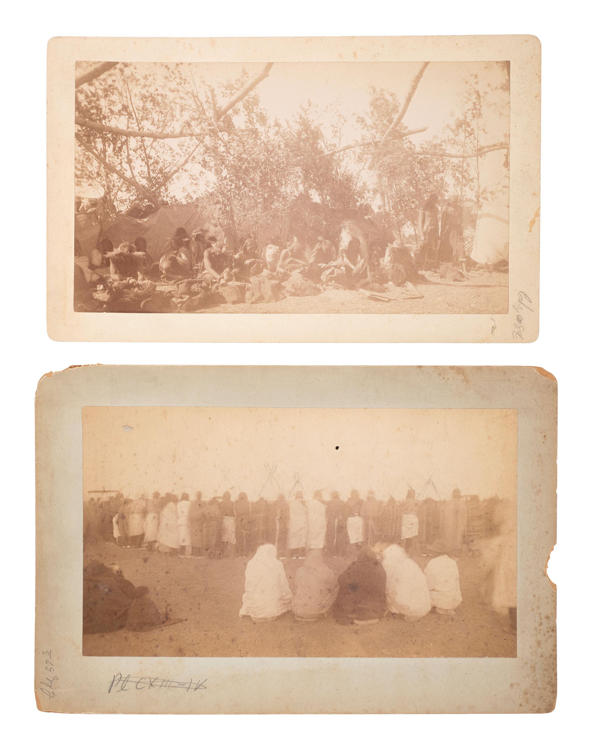 [NATIVE AMERICANS]. MOONEY, James (1861-1921), photographer. A collection of 10 photographs from Mooney’s pioneering investigations of the Ghost Dance and other Native American Circle Dances. Ca 1892-1893.