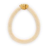 Yellow Gold and Seed Pearl Necklace