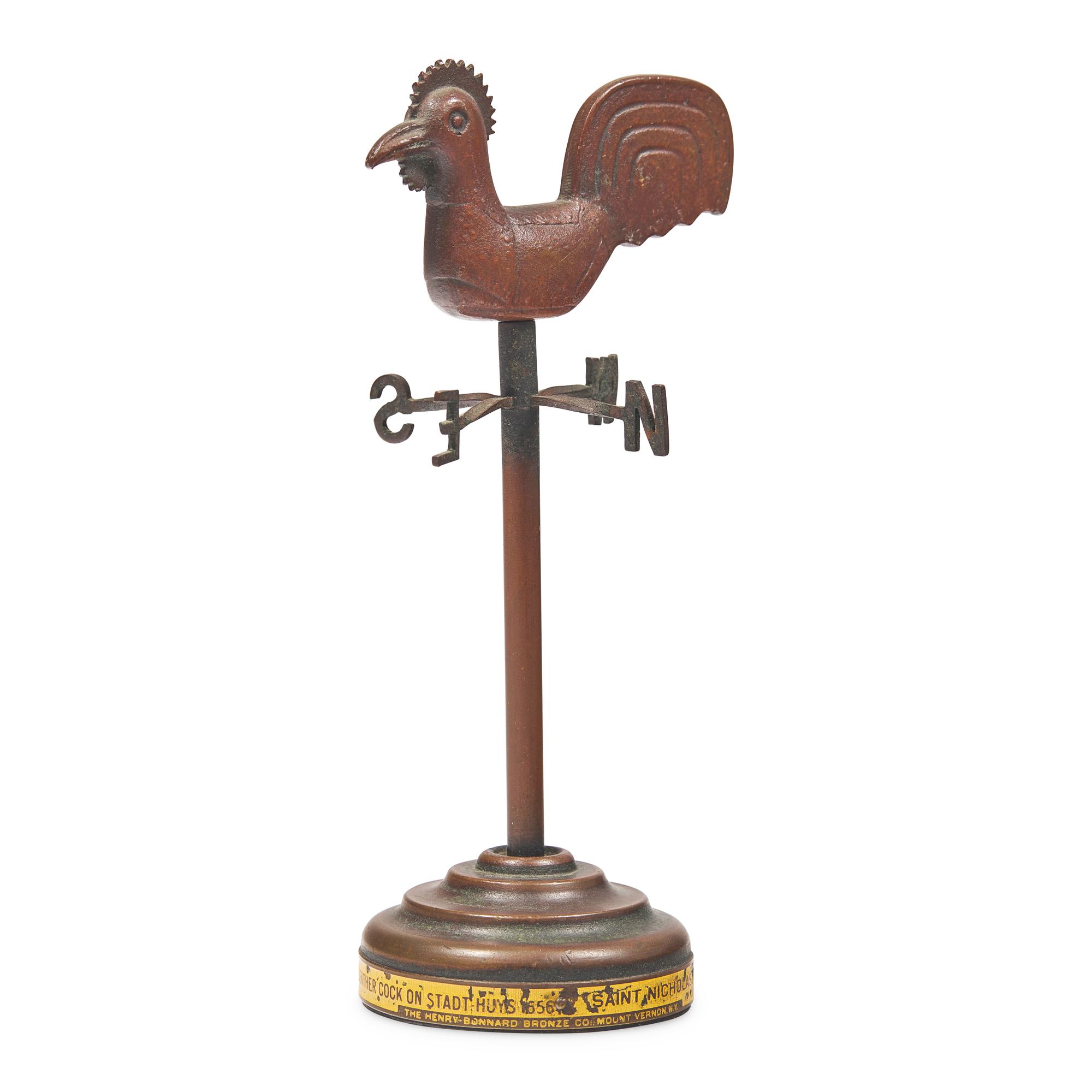 A Miniature Bronze Model of the Stadt Huys Weather Cock Made for the Saint Nicholas Society