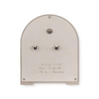 CARTIER, STAINLESS STEEL AND GUILLOCHE ENAMEL DESK CLOCK