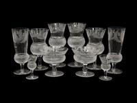An Edinburgh Crystal Thistle Cut Glass Stemware Service