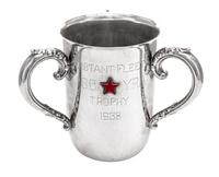 An American Silver Tyg, Dominick & Haff, New York, NY, 1901, Retailed by J.E. Caldwell, Philadelphia, PA, having foliate capped twin ha