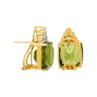 PERIDOT, DIAMOND, AND YELLOW GOLD EARRINGS