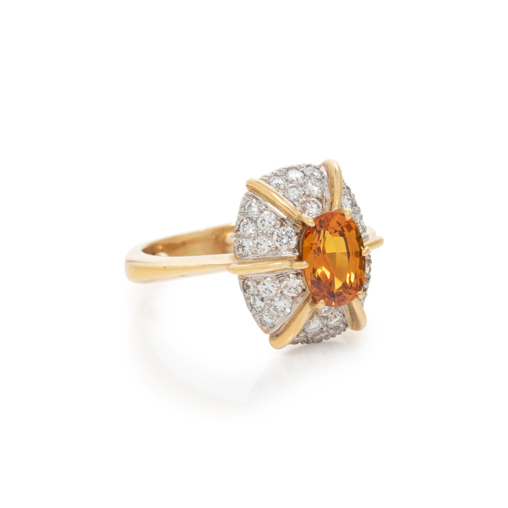 YELLOW SAPPHIRE AND DIAMOND RING