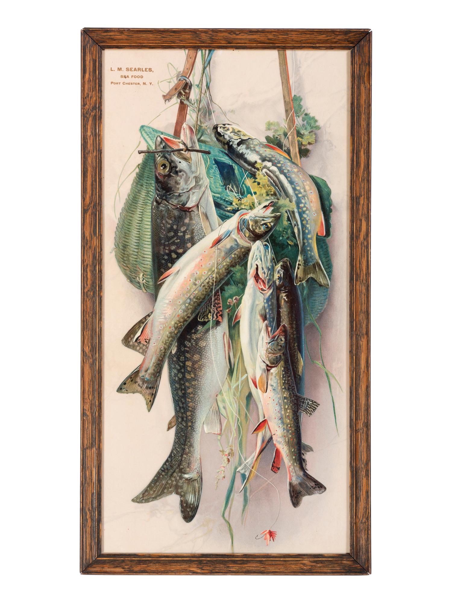 An Embossed Lithograph Seafood Advertisement