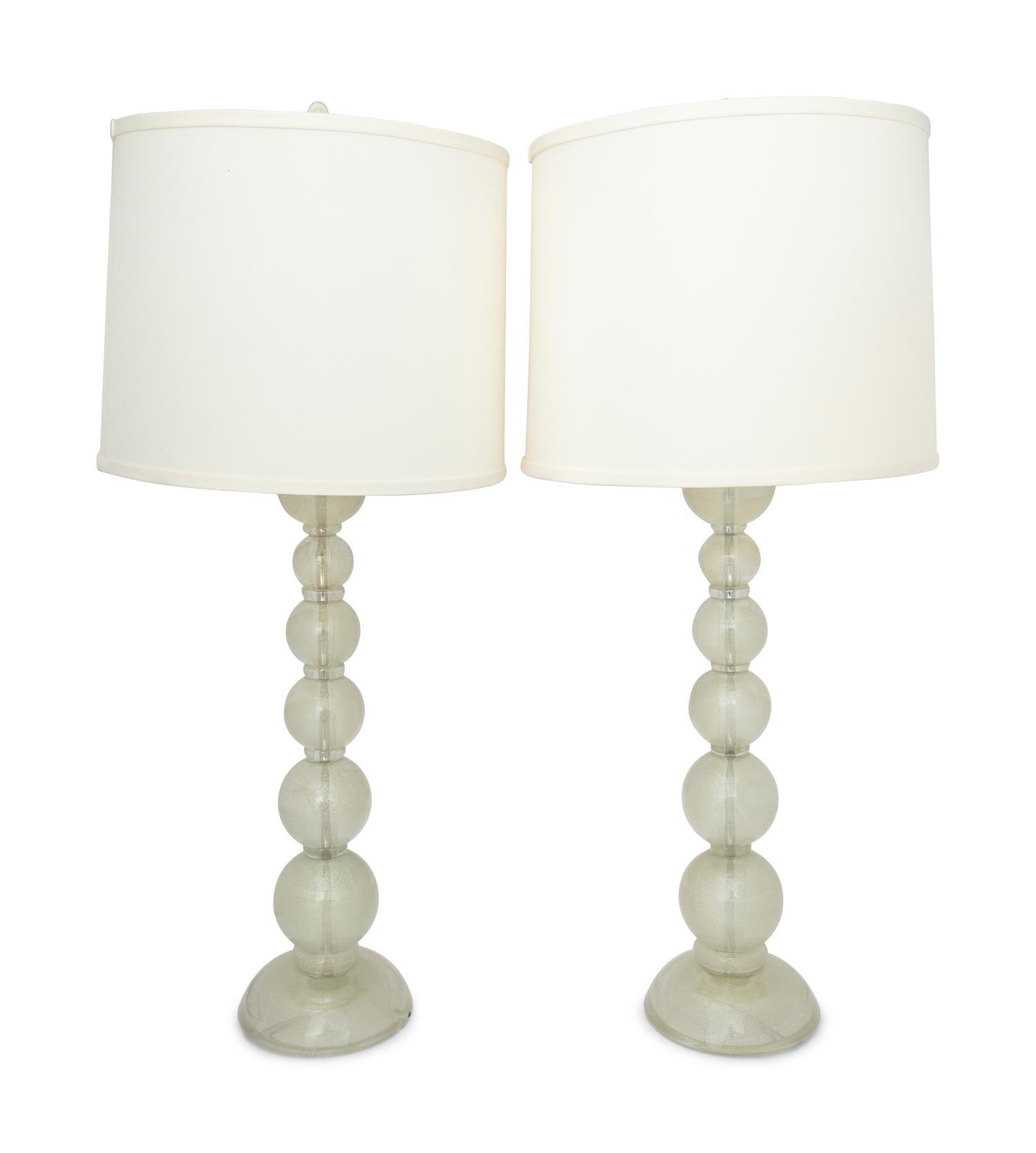 A Pair of Murano Style Glass Lamps