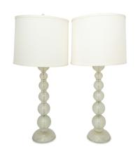 A Pair of Murano Style Glass Lamps