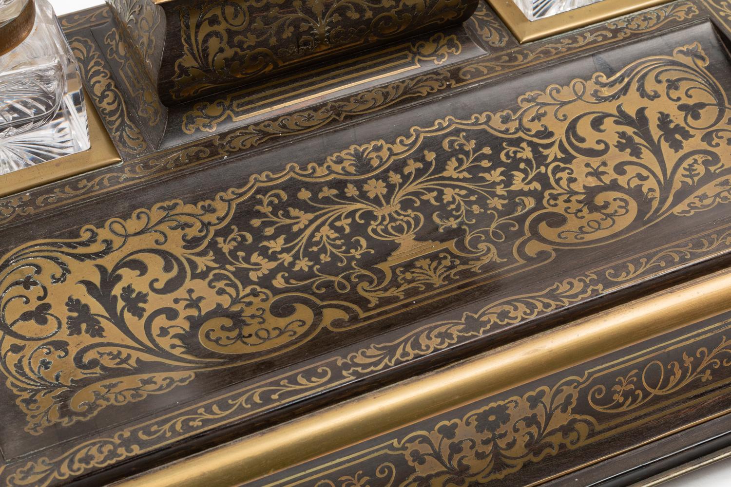 An English Boulle Marquetry Inkwell