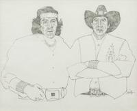 Two Works: Two Figures and Indian with Headband, together with a letter from the artist