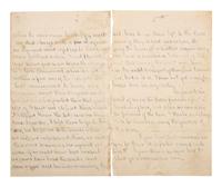 [CIVIL WAR]. Battle of Fredericksburg letter with sketched map of battle lines by Sgt. William H. Broughton, 16th Maine Infantry Regiment, POW at Weldon Railroad. "Camp on the Battle Field," 14 December 1862.