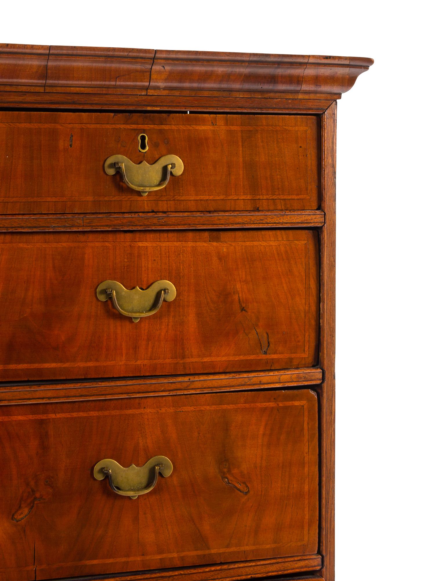 A George II Walnut High Chest