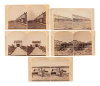 HAYNES, F. Jay (1853-1921), photographer. A group of 9 stereoviews of Ft. Totten, Dakota Territory. Ca 1880s.