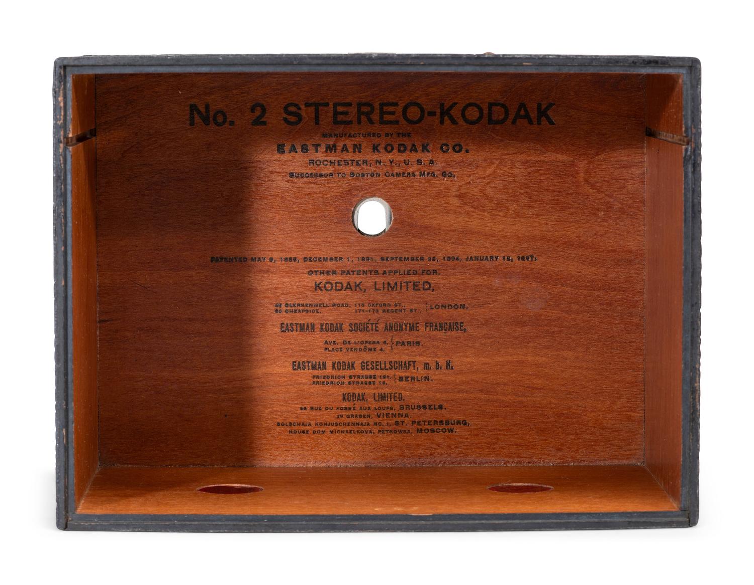 [EARLY PHOTOGRAPHY]. Eastman Kodak Co. No. 2 Stereo Kodak box camera. Rochester, NY, ca 1901-1905.